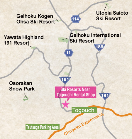 Togouchi Rental Shop map